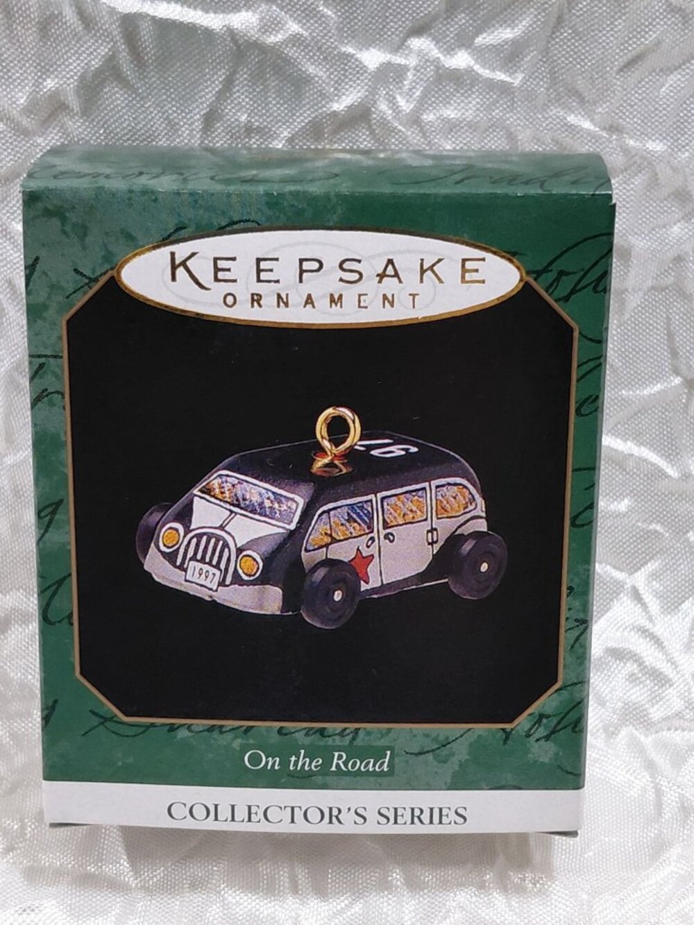 Vtg On The Road Collectors Series Pressed Tin Miniature Hallmark Ornament